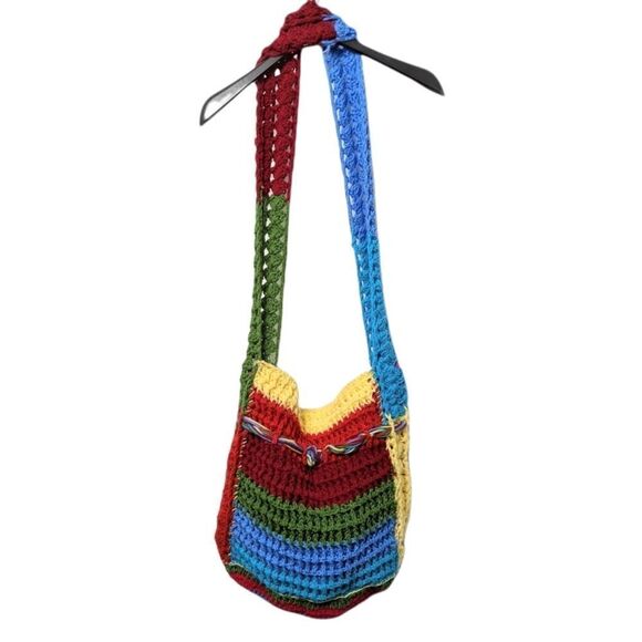 HANDKNIT Rainbow Crossbody Slouchy Bag - Picture 5 of 6